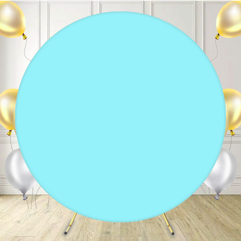 Baby Blue Round Backdrop For Parties - Layoris