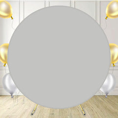 Light Grey Solid Fabric Round Backdrop - Layoris