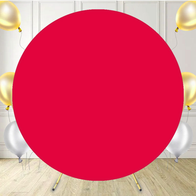 Red Round Backdrop Cover For Party - Layoris