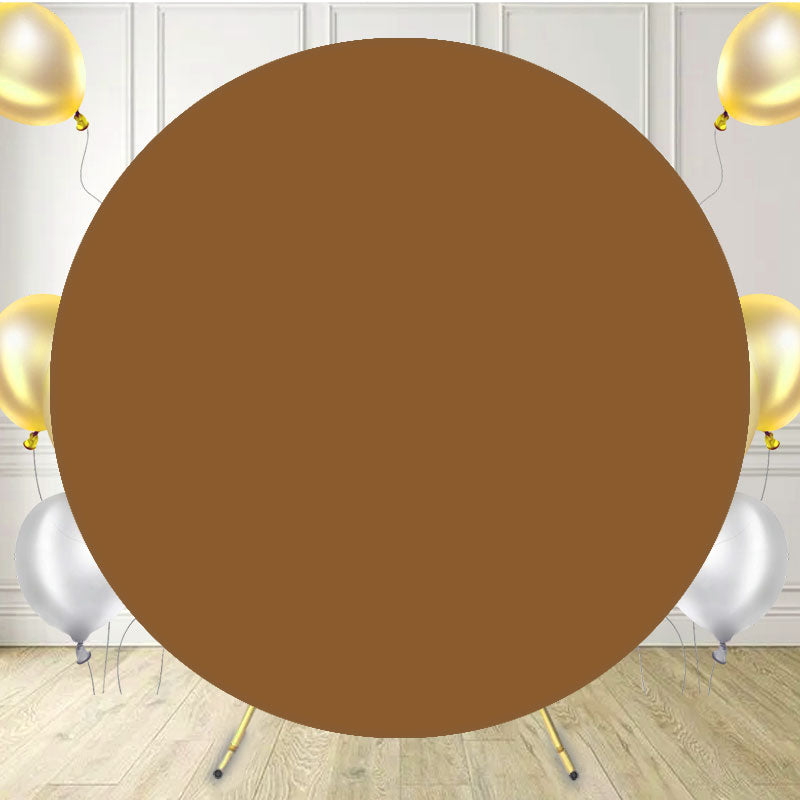Brown Round Backdrop Cover For Party - Layoris
