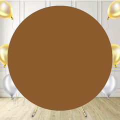 Brown Round Backdrop Cover For Party - Layoris