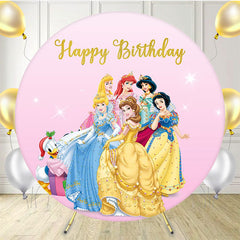 Happy Birthday Pink Princess Round Backdrop - Layoris