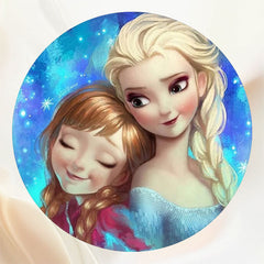 Cartoon Princess Dreamy Round Birthday Backdrop - Layoris