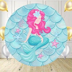 Mermaid Dreamy Round Birthday Backdrop - Layoris