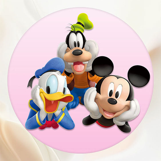 Cute Cartoon Characters Round Birthday Backdrop - Layoris