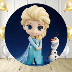 Cute Princess Cartoon Birthday Round Backdrop - Layoris