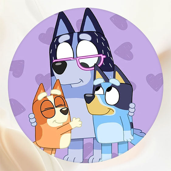 Cartoon Dog Family Birthday Circle Backdrop - Layoris