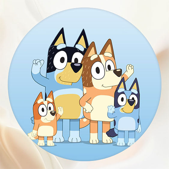 Cartoon Dog Happy Birthday Round Backdrop - Layoris