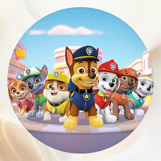 Cute Dog Cartoon Circle Happy Birthday Backdrop - Layoris