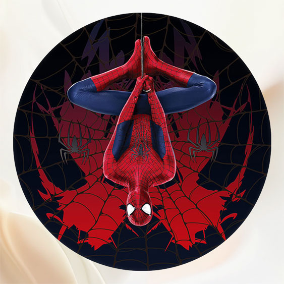 Spider Web Hero Red Round Birthday Backdrop - Layoris
