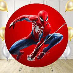 Hero Red Happy Birthday Circle Backdrop - Layoris