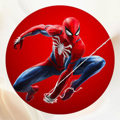 Hero Red Happy Birthday Circle Backdrop - Layoris