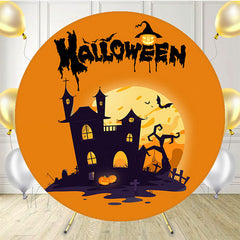 Spooky Castle Moon Halloween Round Backdrop - Layoris