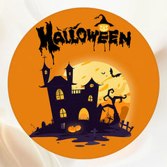 Spooky Castle Moon Halloween Round Backdrop - Layoris
