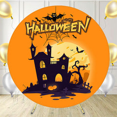 Spooky Castle Halloween Party Round Backdrop - Layoris