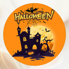 Spooky Castle Halloween Party Round Backdrop - Layoris