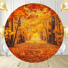 Autumn Red Maple Forest Round Backdrop - Layoris