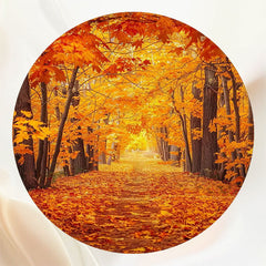 Autumn Red Maple Forest Round Backdrop - Layoris