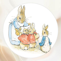 Rabbit Baby And Mother Cartoon Round Backdrop - Layoris