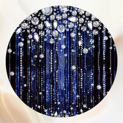 Round Blue Silver Glitter Diamond Birthday Backdrop - Layoris
