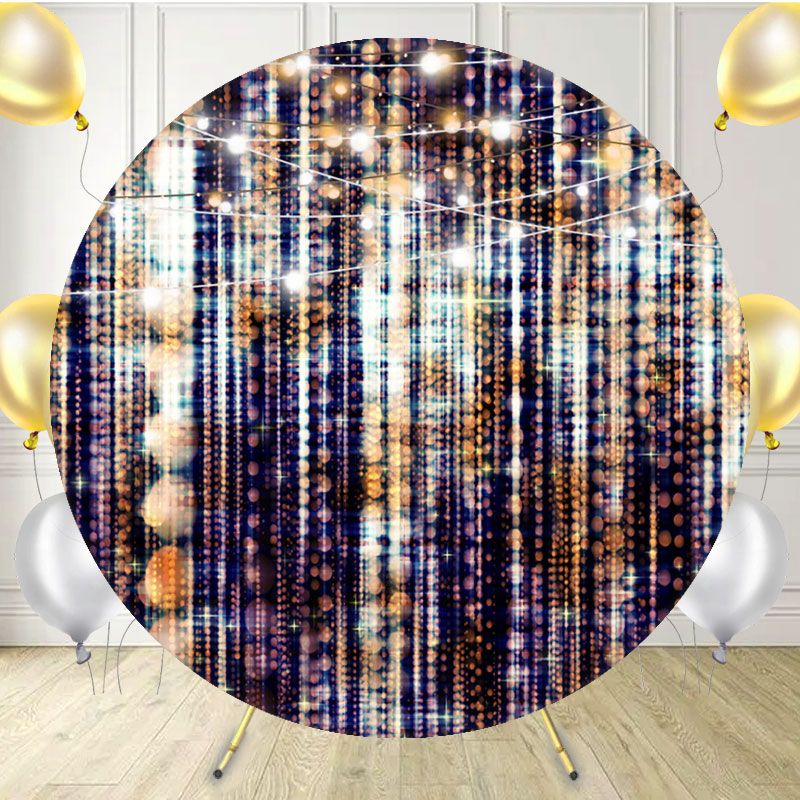 Round Shining Brown Birthday Backdrop - Layoris