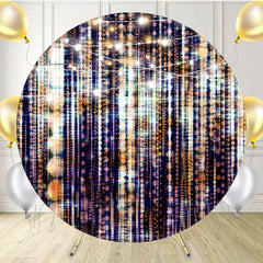 Round Shining Brown Birthday Backdrop - Layoris