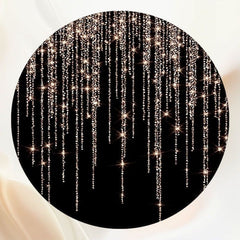 Round Sparkling Diamond Curtain Black Birthday Backdrop - Layoris