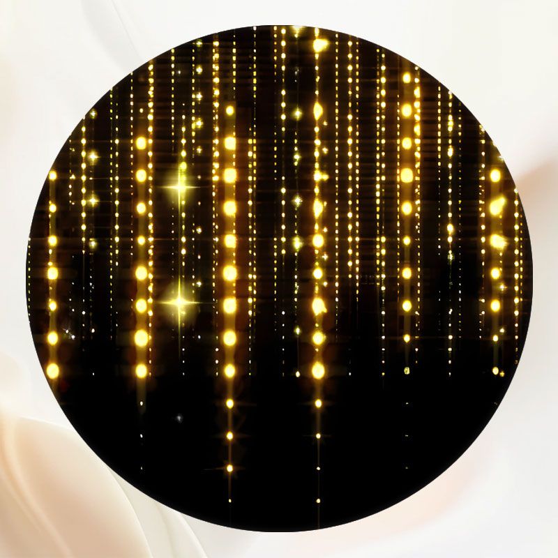 Round Shining Gold Tassel Black Birthday Backdrop - Layoris