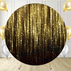 Round Shining Golden Light Birthday Backdrop - Layoris