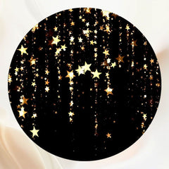 Round Shining Golden Stars Birthday Backdrop - Layoris