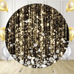 Round Shining Golden Light Diamond Birthday Backdrop - Layoris