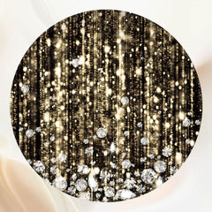 Round Shining Golden Light Diamond Birthday Backdrop - Layoris