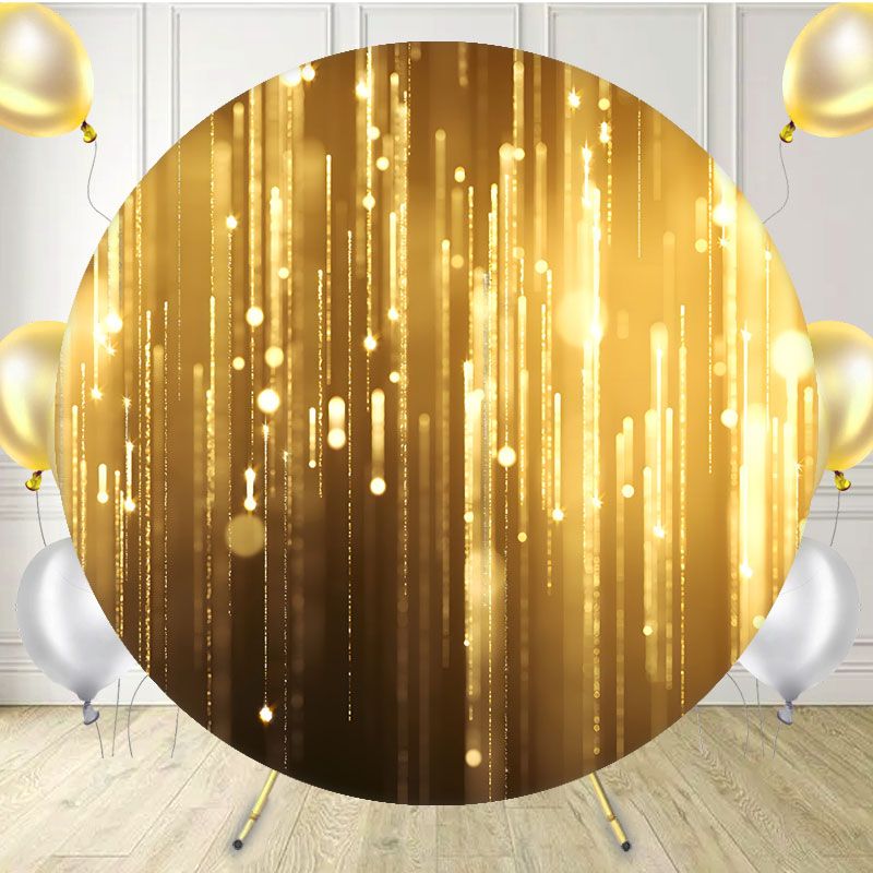Round Golden Light Birthday Backdrop - Layoris