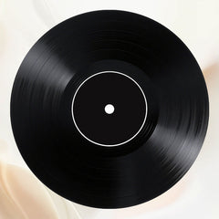 Black Vinyl Record Musical Round Birthday Backdrop - Layoris