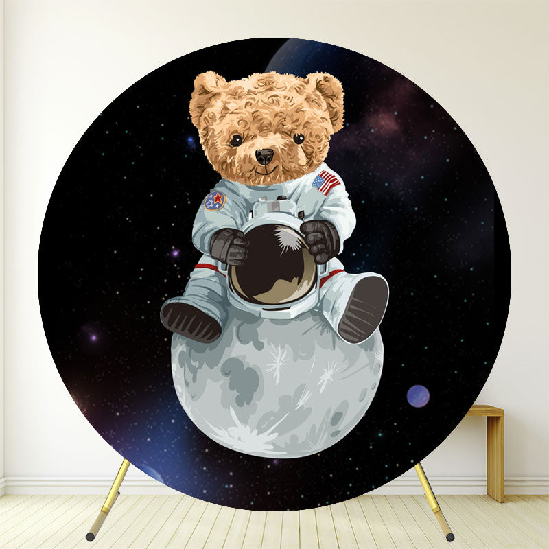 Teddy Bear Space Travel Kids Birthday Backdrop - Layoris