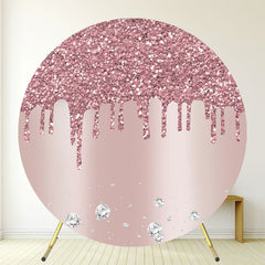 Pink Dazzling Circle Happy Birthday Backdrop - Layoris