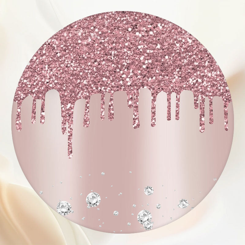 Pink Dazzling Circle Happy Birthday Backdrop - Layoris