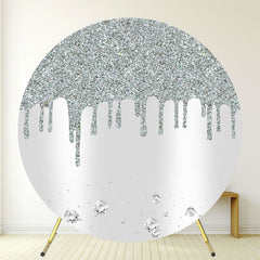 Silver Dazzling Circle Happy Birthday Backdrop - Layoris
