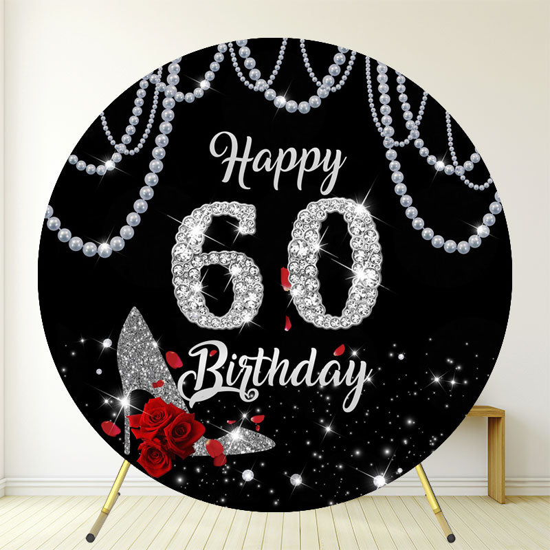 Pearl Sparkle Diamond 60Th Birthday Round Backdrop - Layoris