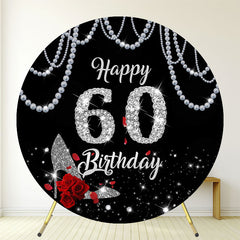 Pearl Sparkle Diamond 60Th Birthday Round Backdrop - Layoris
