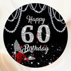 Pearl Sparkle Diamond 60Th Birthday Round Backdrop - Layoris