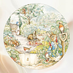 (7 Days Delivery) Round Rabbit Vegetable Garden Birthday Backdrop