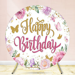 (7 Days Delivery) Round Floral Birthday Backdrop