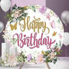 (7 Days Delivery) Round Floral Birthday Backdrop