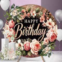 (7 Days Delivery) Round Floral Birthday Backdrop