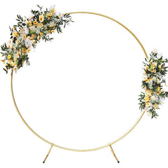 Elegant Gold Circle Backdrop Stand For Party Decor