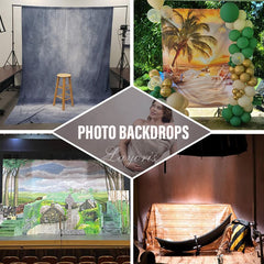 Layoris (7 Days Delivery) Barn Door Christmas Tree Holiday Photo Backdrop