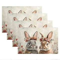 Layoris A Pair Of Rabbits With A Wreath Placemat Set