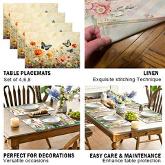 Layoris Vintage Blue Grey Mixed Dinner Placemat Set